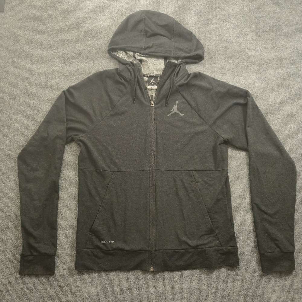 Jordan‎ Mens Full Zip Dri Fit Black Hoodie Size Medium